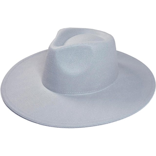 VERVE 8 Wide Brim Vegan Felt Rancher Hat - Women, Men, and Kids Fedora Style with Adjustable Inner Drawstring