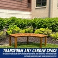 thumbnail image 4 of Acacia Wood Curved Fire Pit Bench, 5-Foot Indoor/Outdoor Wooden Porch, Patio, & Park Seating by Patio Wise, 4 of 8