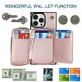 thumbnail image 5 of Allytech RFID Blocking Wallet Case for iPhone 14 Pro 2022, PU Leather Zipper Purse with Crossbody Strap Handbag Case with Credit Card Slots for iPhone 14 Pro 6.1 inch 5G, Rosegold, 5 of 10