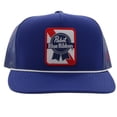 thumbnail image 2 of Pabst Blue Ribbon Embroidered Logo Snapback Hybrid Bill Trucker Hat, 2 of 5