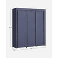 thumbnail image 3 of SONGMICS Garde-Robe Portative, Armoire en Tissu Non Tissé, Organisateur de Rangement, Bleu Foncé, Adulte, 3 of 6
