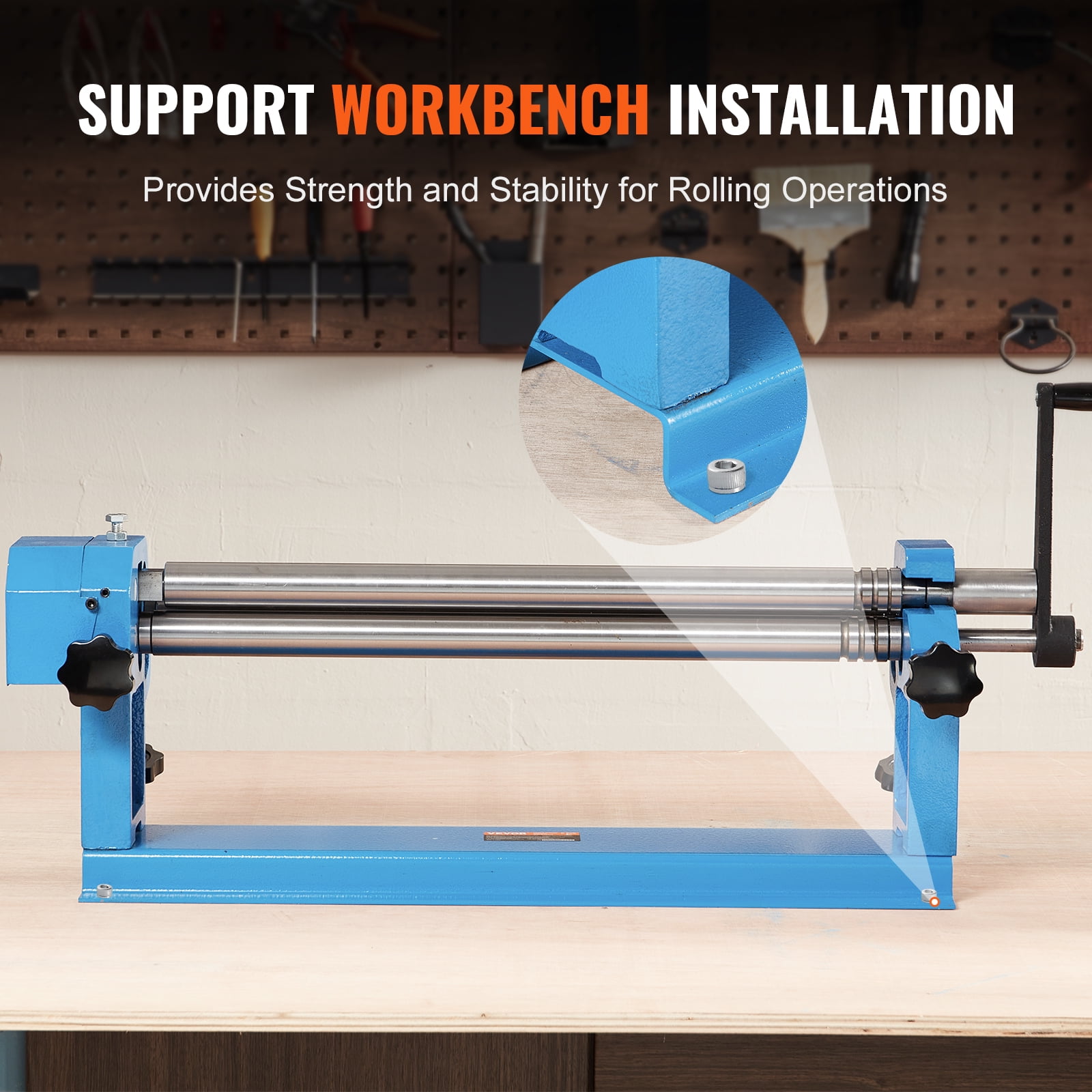 VEVOR Slip Roll Machine,24 inches Forming Width in 16 Gauge Capacity, Sheet Metal Slip Roller Rolling Bending Machine, with 2 Detachable Rollers for Low Carbon Steel Copper Sheet Aluminum Alloy Sheet