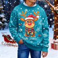 thumbnail image 3 of Christmas Sweatshirt for Men Women Long Sleeve Loose Casual Crewneck Ribbed Texture Snowflake and Reindeer Print Pullover, 3 of 6