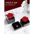 thumbnail image 3 of Preserved Red Real Rose with I Love You Necklace in 100 Languages -Eternal Flowers Rose Gifts for Mom Wife Girlfriend on Birthday Anniversary Christmas Mothers Day Valentines Romantic Gifts for Her, 3 of 7