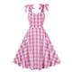 thumbnail image 1 of Puntoco Vestidos Mujer Verano Estilo Vintage Sin Mangas Halter Vestido Estampado A Cuadros Halter Vestido con Cuello En V, 1 of 1