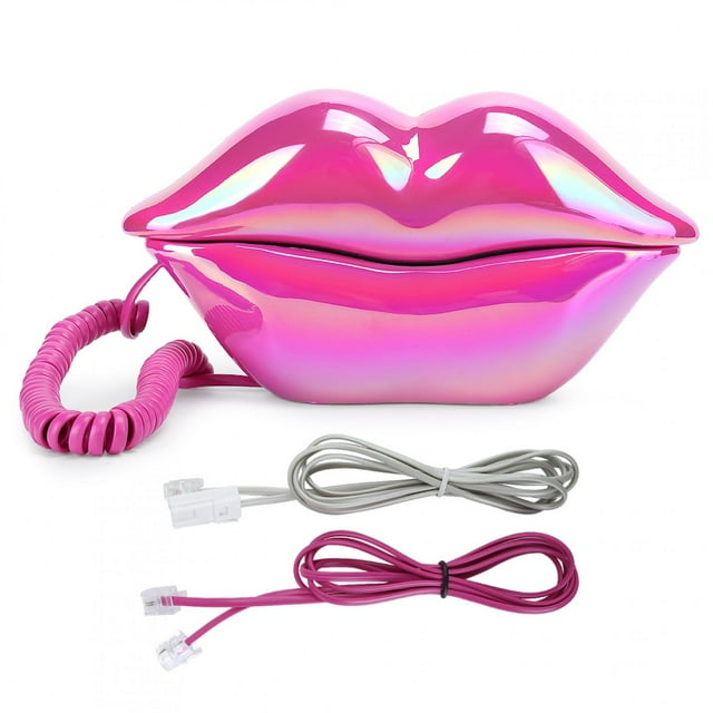 Teléfono de labios de moda de galvanoplastia roja, flocado, Retro, Sexy, decoración para teléfono de casa, regalo
