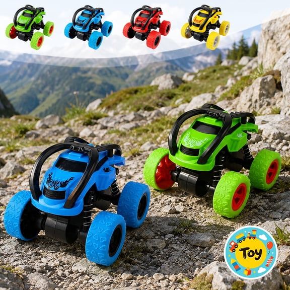 Double Sided Remote Control Stunt Car, 360°Rotating Flip RC Vehicle with Bright LED Lights, Rechargeable Off Road Toy Car, Kids Birthday Gifts, All Terrain Stunt Toys for Indoor Outdoor Play