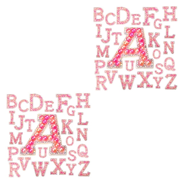 Guardoinrt Sewing Letter Patches Shiny Stitching Ornament Clothes Decor Alphabet Patch Type 1 2Set