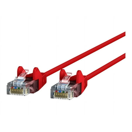 UPC: 0745883805518 | Belkin Slim – Patch cable – RJ-45 (M) to RJ-45 (M) – 2 ft – UTP – CAT 6 – molded  snagless – red