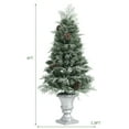 thumbnail image 3 of Costway Ensemble de 2 Pré-Éclairé Arbre d'Entrée de Noël Enneigé 4ft W / 100 Lumières LED, 3 of 10