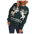 thumbnail image 3 of Chandail de Noël pour Femmes Col Rond Blouse Tricotée Mode Chandail Imprimé Cardigan Chaud Mi-Longue Fermeture Extérieure Tricot Décontracté Moelleux, 3 of 6