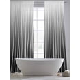 thumbnail image 6 of Black White Semi Sheer Curtains 108 Inch Length 2 Panels Set, Ombre Gradient Striped Minimalist Texture Sheer Kitchen Curtain Privacy Voile Window Curtain for Living Room Bedroom Rod Pocket Drapes, 6 of 7