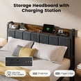 thumbnail image 6 of OLEVS Queen Bed Frame with Headboard, LED Lighting, Charging Station, No Box Spring Required, 6 of 11