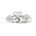 thumbnail image 3 of Sterling silver 925 Hawaiian plumeria flower cz 2 turtle ring rhodium plated size 10, 3 of 4