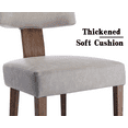 thumbnail image 5 of Guyou Dining Chairs Set of 2, Mid-Century Modern PU Upholstered Kitchen Chairs with Curved Backrest, Wooden Side Chairs for Dining Kitchen Living Room Bedroom, Grey, 5 of 12