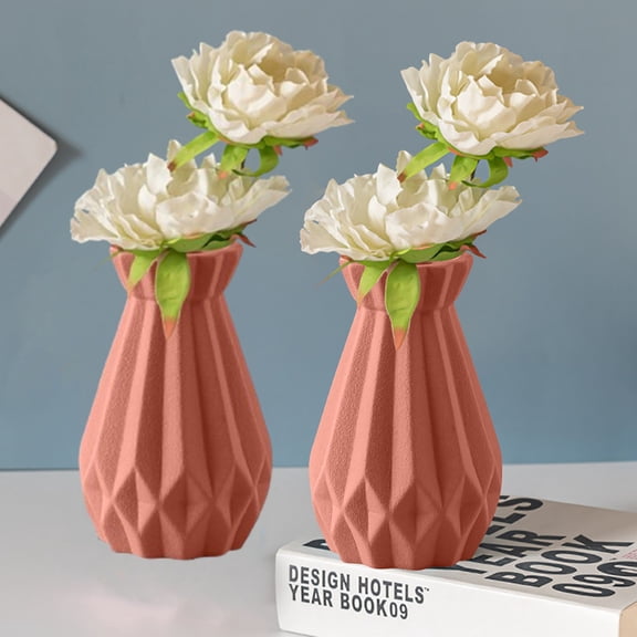 Djiypn 2 Pack Ceramic Vases, Modern Home Decor, 6 inches Dried Flower Vases, Boho Home Decor for Centerpieces Wedding Dinner Table Party Living Room Office Bedroom