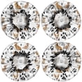 thumbnail image 2 of Shower Caps,Corgi Dog and Footprints Waterproof Shower Cap for Women 4 Pieces,Double Reusable Hair Cover for Shower PEVA Elastic Stretch Hem, 2 of 7