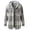 y1065_Gray, variant on Womens Flannel Plaid Hooded Shacket Jacket Button Down Long Sleeve Fall Trendy Coats with Pockets, S-2XL