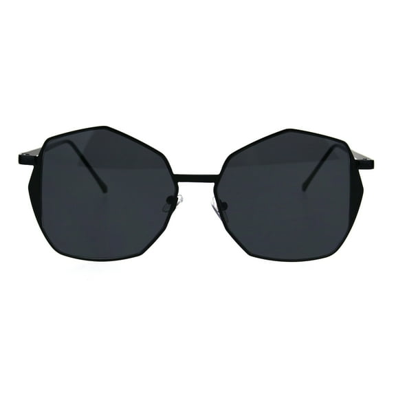 Womens Gradient Octagon Retro Hippie Butterfly Fashion Sunglasses All Black