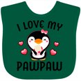 thumbnail image 3 of Inktastic I Love My Pawpaw with Cute Penguin and Hearts Girls Baby Bib, 3 of 4