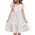 thumbnail image 1 of Robe d'Été pour Femme Wo-Fusoul, Robe Décontractée à Manches à Volants à Double Couche et Col Rond, Tissu Extensible Doux pour le Quotidien, 1 of 8