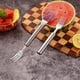 thumbnail image 4 of Tenedor cortador de sandía de acero inoxidable 2 en 1 | Herramienta portátil y plegable para cortar sandía en cubos rápidamente | Tenedor de fruta fácil de usar sin jugo para fiestas al aire libre, 4 of 9