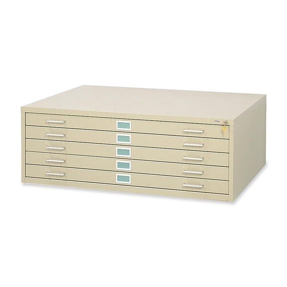 Safco 5 Drawer Metal Flat Files Cabinet for 24" x 36" Documents in Tropic Sand