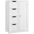 thumbnail image 4 of Yaheetech Wooden Cabinet Storage Unit with 4 Drawers & Cupboard for Bathroom, White, 4 of 7