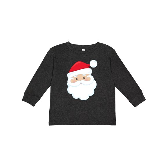 Inktastic Santa Claus, Smiling Santa, Santa Hat, Christmas Boys or Girls Long Sleeve Toddler T-Shirt