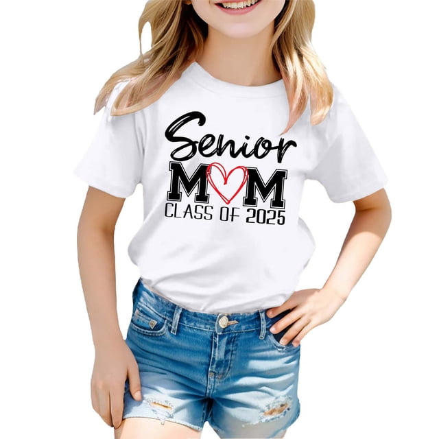 EHQJNJ Hauts d'Été Garçon et Fille Mode Décontractée Imprimé Col Rond T-Shirt Manches Courtes Ample T-Shirts Grande Taille