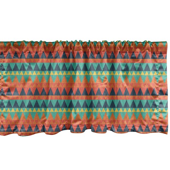 Ambesonne Geometric Window Valance, Triangles like Mountains, 54" X 18", Multicolor
