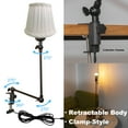 thumbnail image 4 of Kiven Plug-in Clamp Table Lamp, 1-Light Dimmable Swing Arm Desk Lamp with 8.2FT Plug in Cord, Decorative Clamp Lamp Classic Linen Library Light(#2), 4 of 7