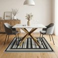 thumbnail image 3 of ODIKA Layering Bold Tone Bands Symmetrical Abstract Stripe Striped Non-Slip Low Profile for Guest Room, Lounge, Apartment, 3 of 7