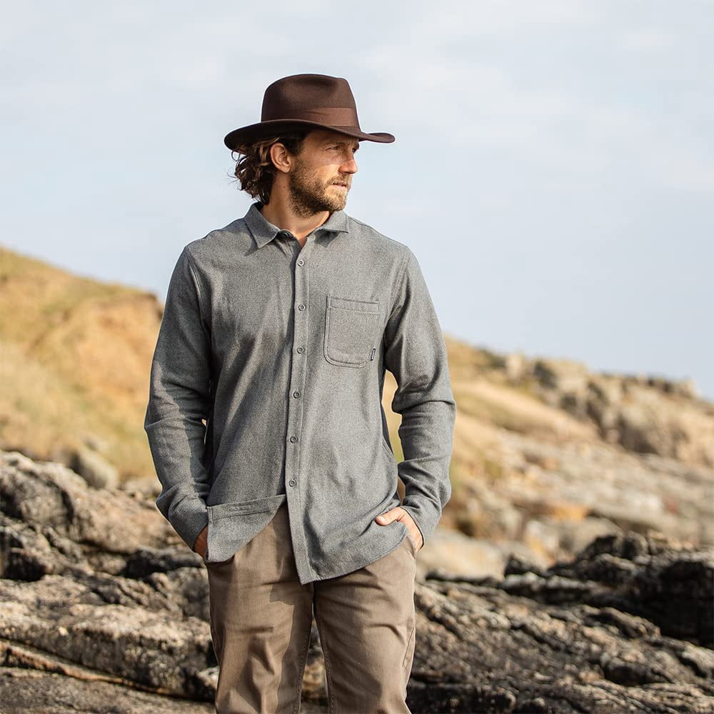 Ford Crushable Wool Felt Fedora Hat - XXL - Brown