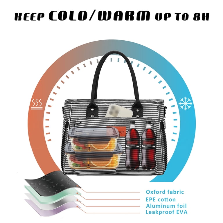 Holuxer Insulated Lunch Tote, Leakproof with Side Pockets photo 4