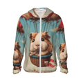 thumbnail image 1 of Balery Hot Air Balloon Guinea Pig Sudadera ligera de manga larga con capucha y protección solar UPF 50+ para hombre y mujer, ideal para pesca y running-X-Large, 1 of 7