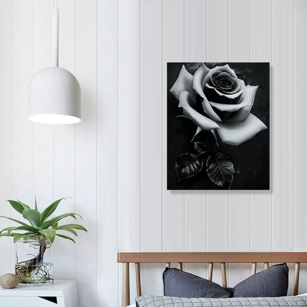 Framed Vintage Floral Wall Art Set Of 2 – Black Frame, Colorful Retro Flowers, 16x20 Inches
