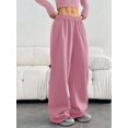thumbnail image 4 of Women's Casual Straight Leg Loose Elastic Waist Sweatpants with Pockets, 4 of 6