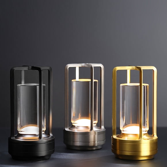 maskred Lampes LED Rechargeables Sans Fil Économes en Énergie Partout Lampe en Cristal Or