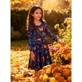 thumbnail image 4 of Lanbubble Girls Dresses Long Sleeve Butterfly Printed Casual Twirly Dress Fall Clothes 5-13 Years, 4 of 10