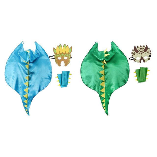 2x Disfraz de Dinosaurio con Capucha de Dibujos Animados, Capa de Halloween, Juguetes de Cosplay de BLESIY Disfraz de dragón