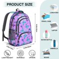 thumbnail image 4 of Butterfly and Blue Purple Pattern Backpack for School, Cute School Bag with Adjustable Shoulder Straps and Padded Back, 16.9"x12.6"x5.9", 4 of 4