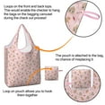 thumbnail image 4 of 5 Pack Foldable Shopping Bag,Pink Christmas Gingerbread Pattern Reusable Grocery Bags with Pockets,Large Reusable Tote Bags with Handles Waterproof & Lightweight, 4 of 6