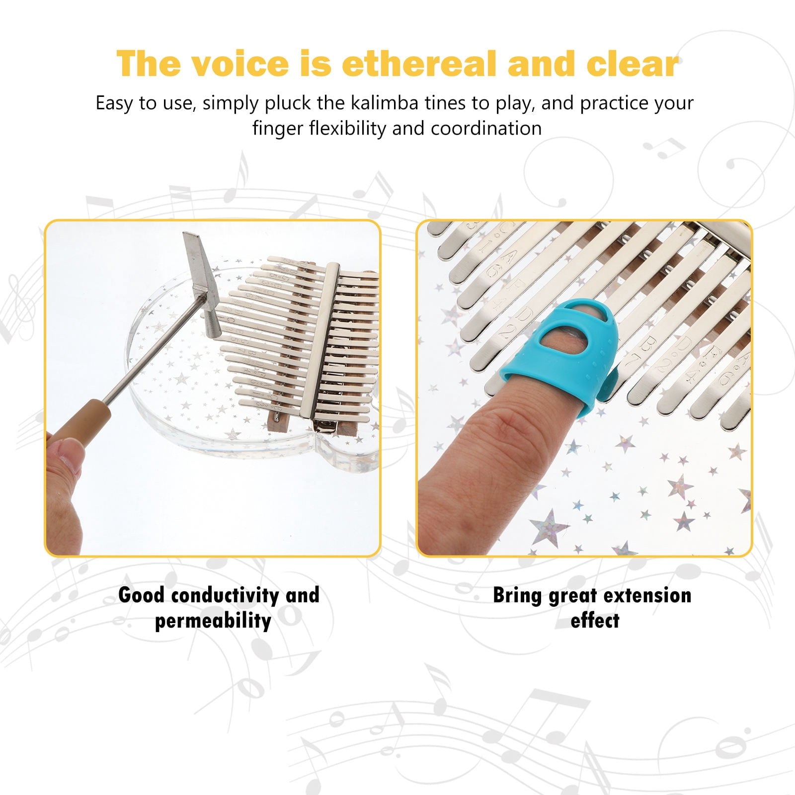 FENGGUIQU 1 Set Kalimba Thumb Piano Finger Piano Lightweight Musical Instrument with Assorted Colors