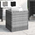 thumbnail image 3 of vidaXL Side Table Outdoor Patio Console Table Poly Rattan and Tempered Glass, 3 of 11