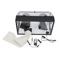 thumbnail image 6 of Fully Enclosed Electric Grinding Table Polisher Dust Box Acrylic Cover 3MM 2 Holes110V W/LED Light and Fan for Polishing Machine, 6 of 7