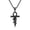 Black, variant on Men Stainless Steel Chain Necklace 3D Retro Climb Twine Snake Cross Pendant 1464-Black