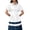 white, variant on Women Shirt Dress Short Sleeve Button Down Corset Waist Midi Dress with Striped Hem