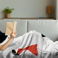thumbnail image 3 of Engagement Party Soft Flannel Fleece Throw Blanket, Celebration Modern Minimalist Design Couple with Heart Flowers, Cozy Plush for Indoor and Outdoor Use, 50" x 60", Black White and Red, by Ambesonne, 3 of 5