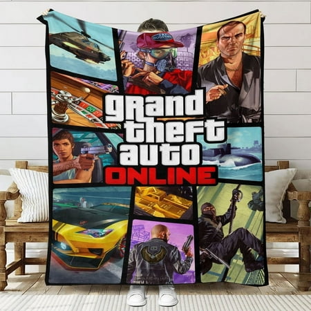 Grand Theft Auto Gra5 Throw Blanket Gifts for Fans Lover Girls Boys Women Present Hoodie Him Bed 30 x40